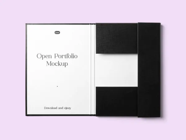 Top View of Open Portfolio Mockup 1