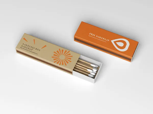 Top View of Open Vertical Matches Box Mockup 1