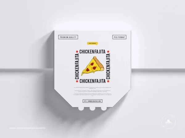 Top View of Packaging Pizza Box Mockup 1