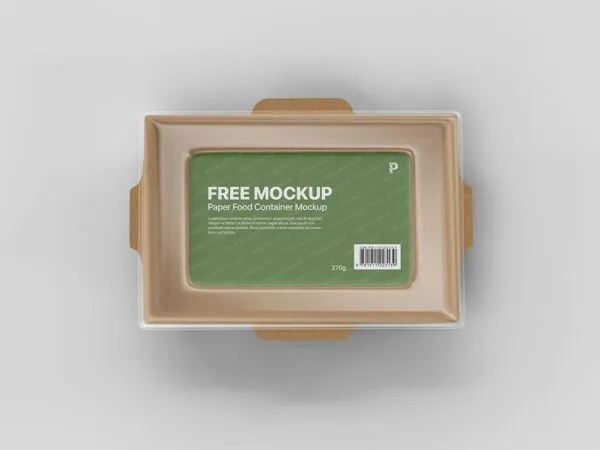 Top View of Paper Food Container Mockup 1