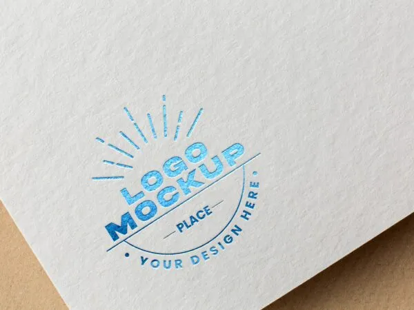 Top View of Paper Logo Mockup 1