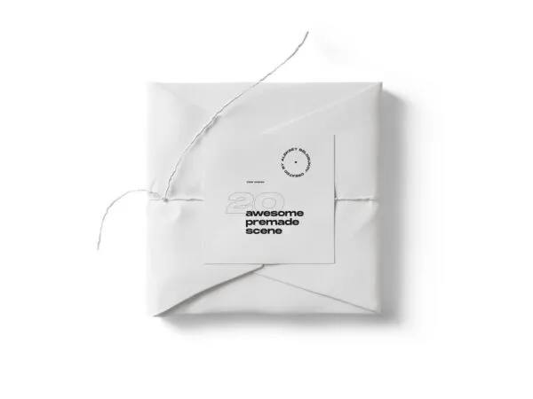 Top View of Paper Packaging Mockup and Its Label 1