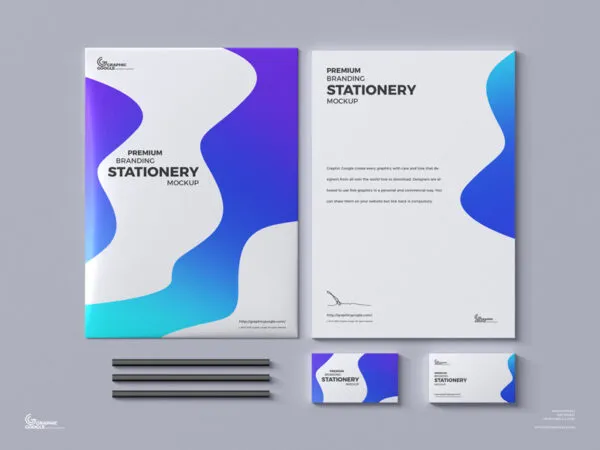 Top View of Perfect Branding Stationery Mockup 1