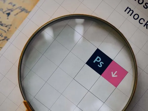 Top View of Realistic Magnifying Glass Mockup 1