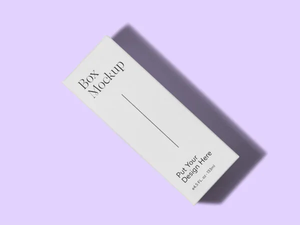 Top View of Rectangle Box Packaging Mockup within Shadow 1