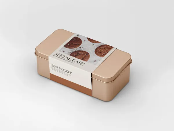 Top View of Rectangular Metal Case Mockup 1