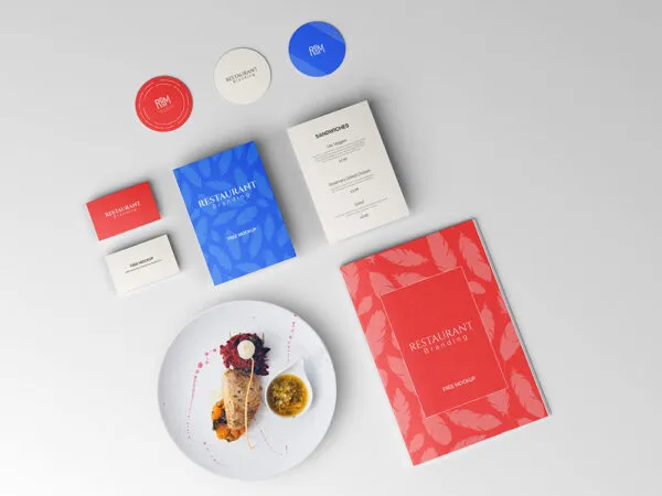 Top View of Restaurant Branding Mockup 1