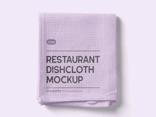 Top View of Restaurant Dishcloth Mockup 1