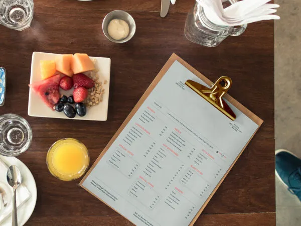 Top View of Restaurant Menu Mockup 1