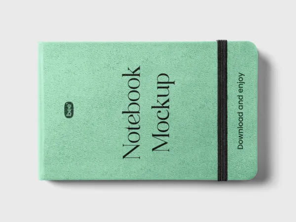 Top View of Rubber Band Notebook Mockup 1
