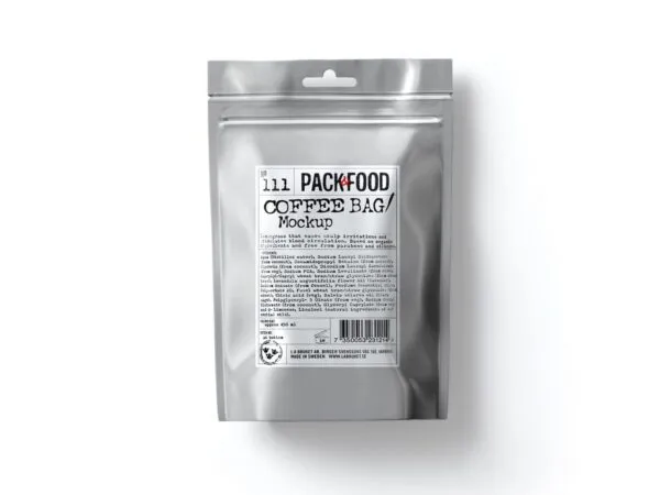 Top View of Silver Coffee Bag Mockup 1