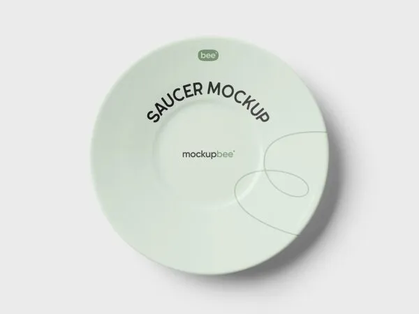 Top View of Simple Saucer Mockup 1