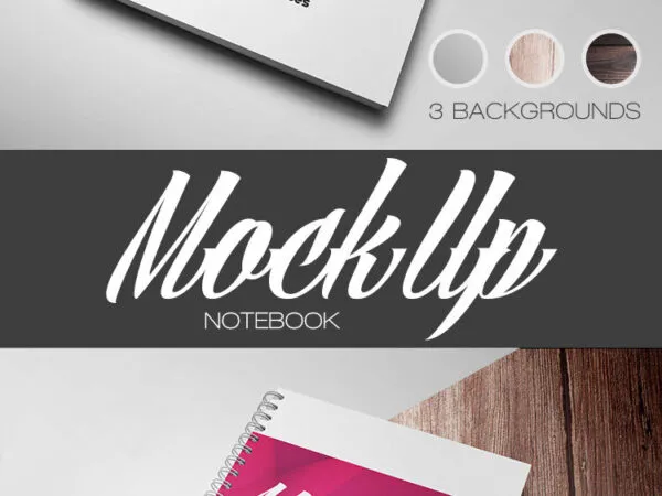 Top View of Simple Spiral Notebook Mockup 1