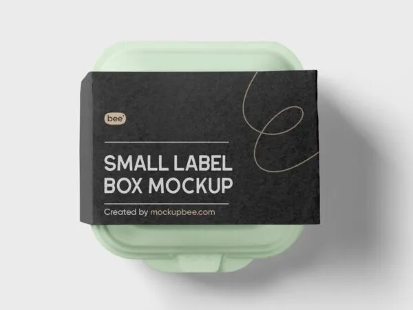 Top View of Small Label Box Mockup 1