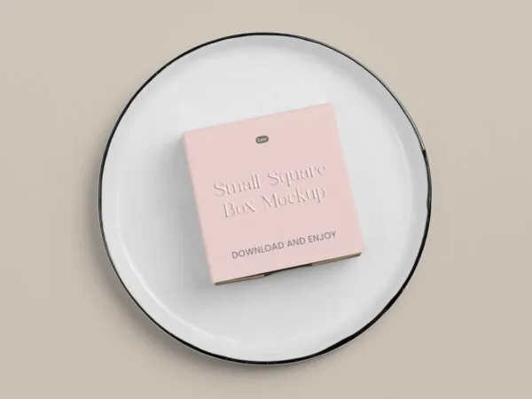 Top View of Small Square Box Mockup 1