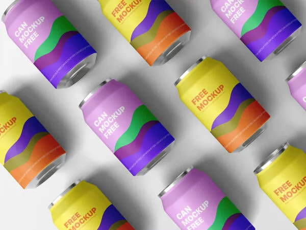 Top View of Soft Drink Can Mockup 1