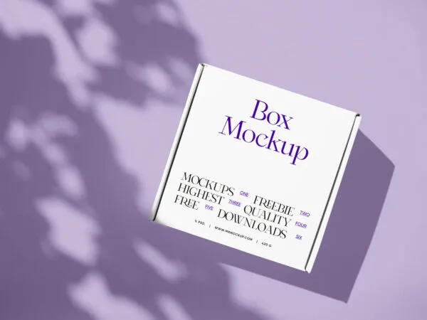 Top View of Square Box Mockup 1