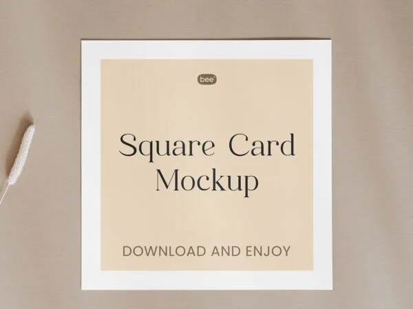 Top View of Square Card Mockup 1