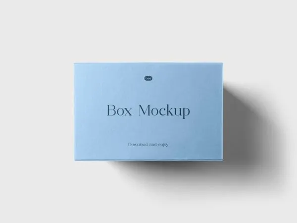 Top View of Square Eco Box Mockup with Shadow 1