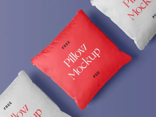 Top View of Square Pillow Mockup 1