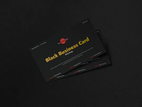 Top View of Stack of Business Card Mockup 1