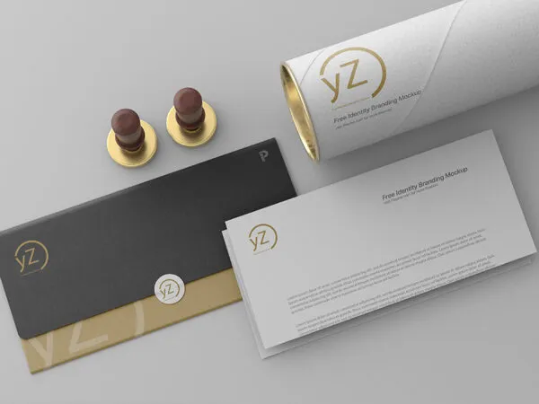 Top View of Stationery Mockup Showcasing Envelope 1
