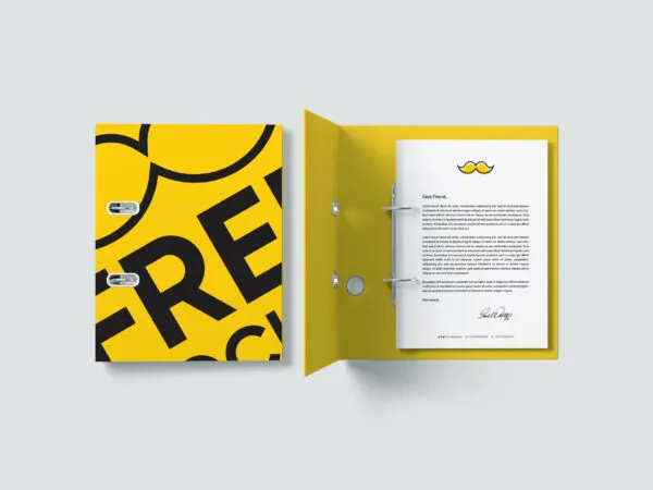 Top View of Two Blinders and a Letterhead Mockup 1