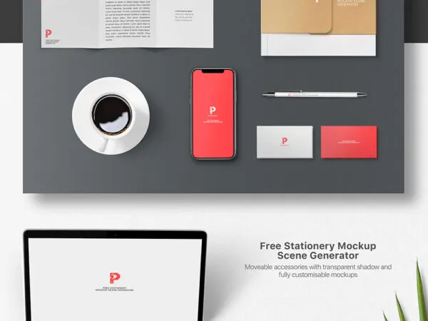Top View of Two Gorgeous Stationery Mockups 1
