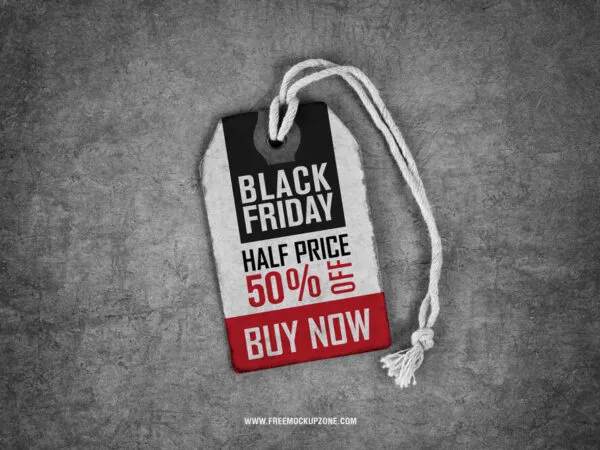 Top View of Vintage Price Label Tag Mockup 1