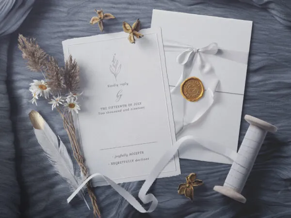 Top View of Wedding Invitations Mockup Scene Creator 1