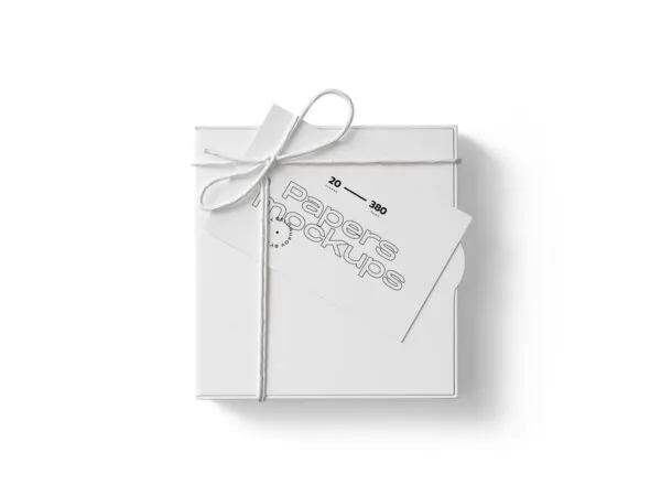 Top View of a Box Packaging with a Rope Mockup 1