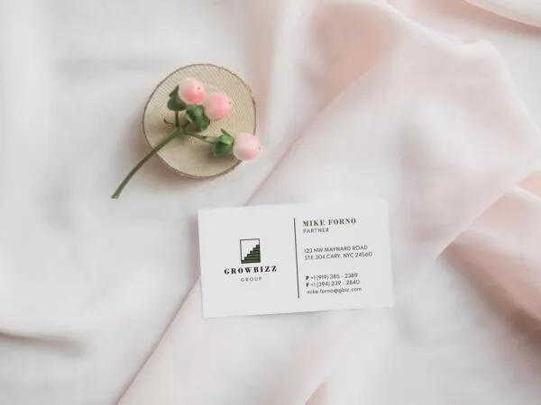 Top View of a Business Card Mockup 1