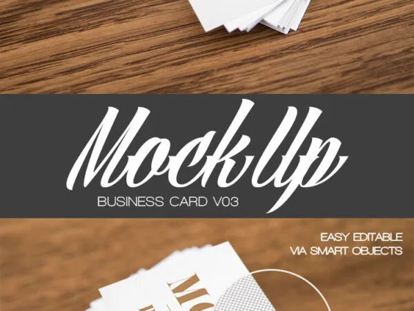 Top View of a Business Card on a Pile Mockup 1