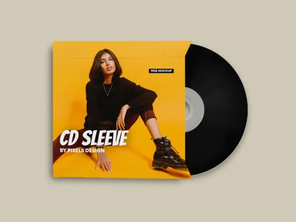 Top View of a CDDVD Sleeve Mockup 1
