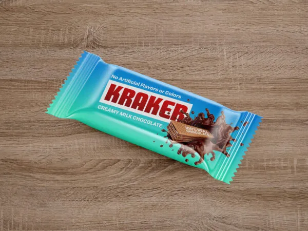 Top View of a CandyChocolate Bar Packaging Mockup 1