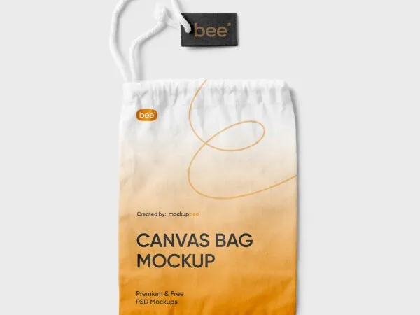 Top View of a Canvas Bag Mockup 1