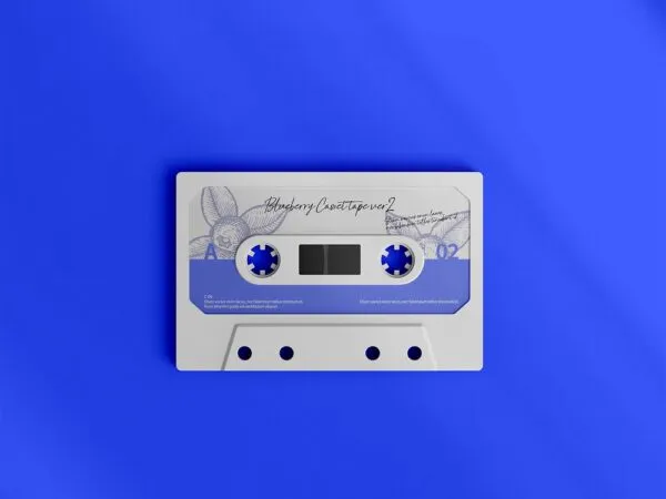 Top View of a Classic Cassette Tape Mockup 1
