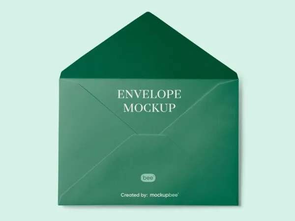 Top View of a Classic Open Envelope Mockup 1
