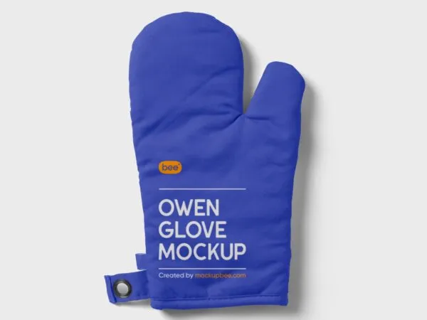 Top View of a Classic Oven Glove Mockup 1