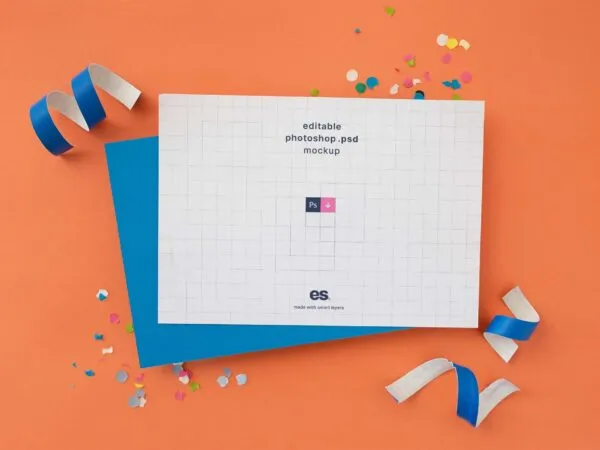 Top View of a Classic Postcard Mockup 1