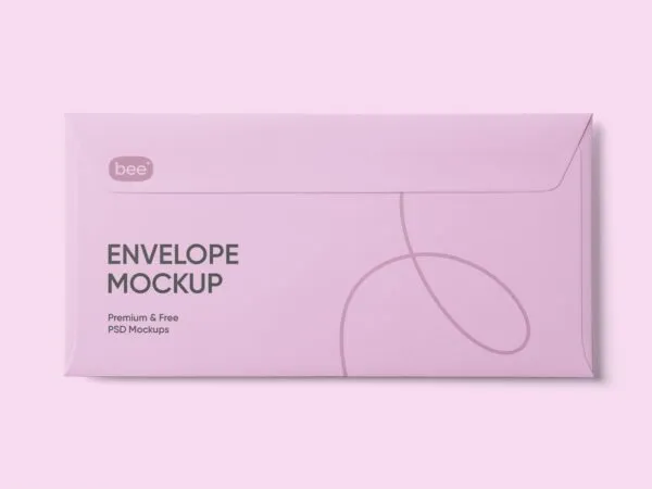 Top View of a Classic Rectangular Envelope Mockup 1
