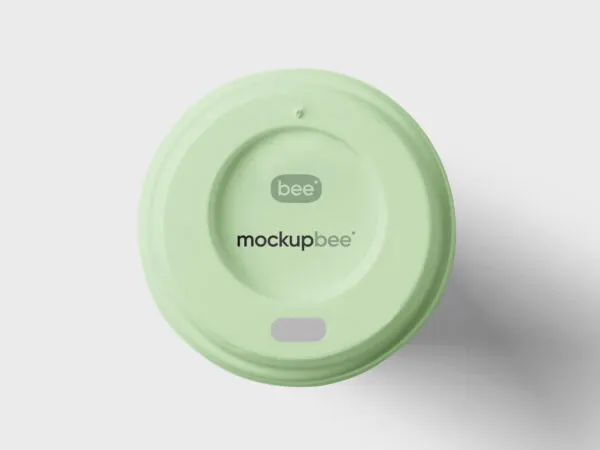 Top View of a Coffee Cup Lid Cover Mockup 1