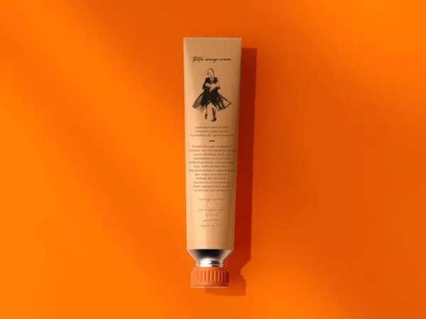 Top View of a Cosmetic Cream Tube Mockup 1