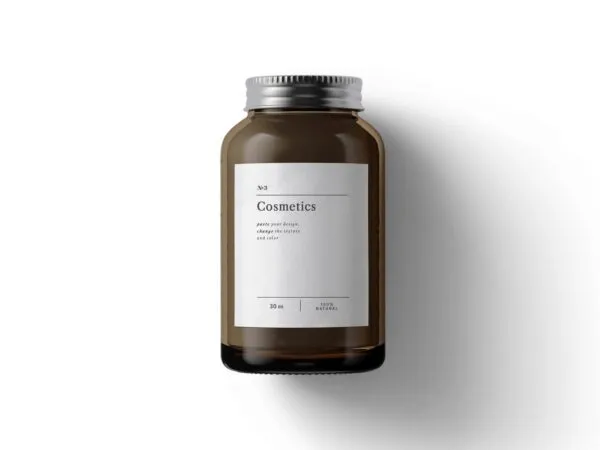 Top View of a Cosmetics Glass Bottle Mockup 1