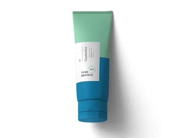 Top View of a Cosmetics Tube Mockup 1