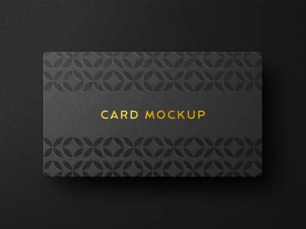 Top View of a Deluxe Business Card Logo Mockup 1
