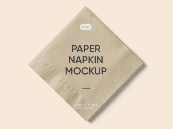 Top View of a Folded Paper Napkin Mockup 1