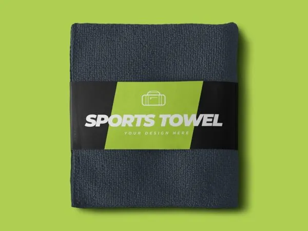 Top View of a Folded Sports Towel Mockup 1