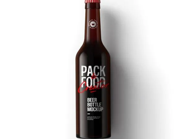 Top View of a Glass Beer Bottle Mockup 1