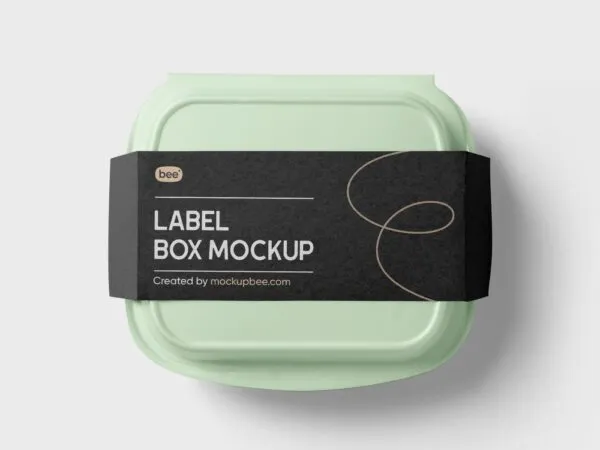 Top View of a Labeled Container Box Mockup 1